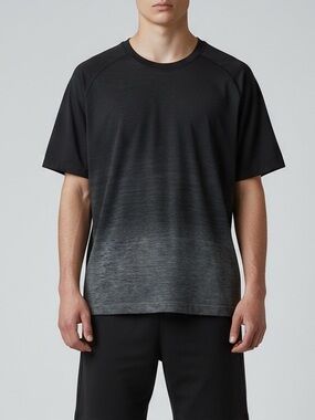 lululemon Men’s Metal Vent Tech Short Sleeve Black Gray Ombre XL